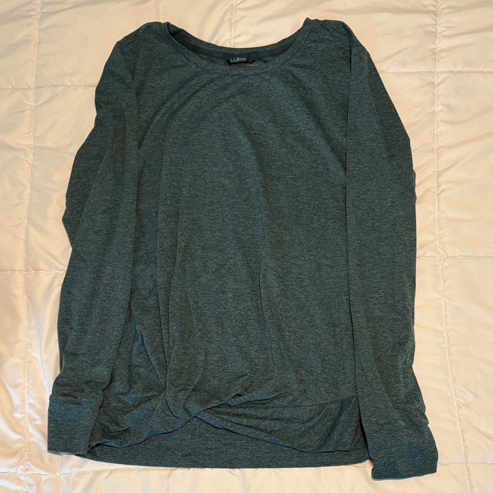 L.L. Bean Women's Long Sleeve Heathered Teal Top